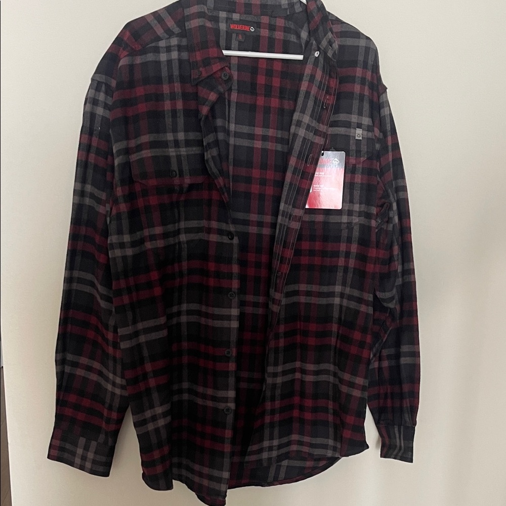 Wolverine Burgundy and Black Plaid Shirt
